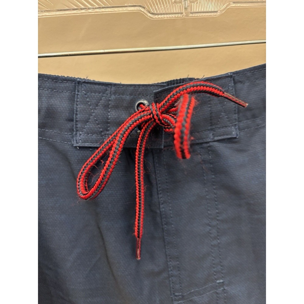George men's XL 40-42 swim trunks lined navy blue with red and white Recycled - Picture 2 of 5